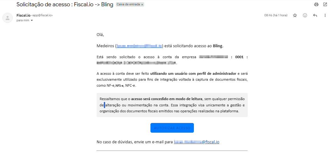Exemplo - E-mail de autenticação